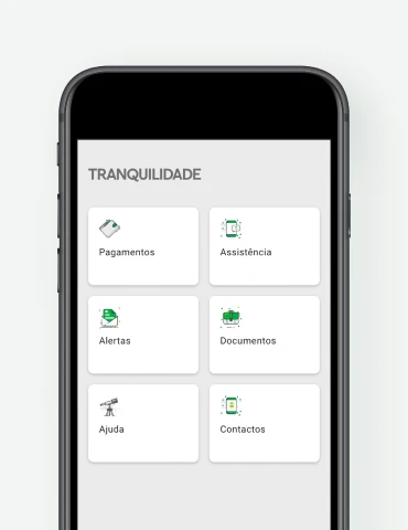 ecrã app Tranquilidade consulta de documentos e pagamentos através da app